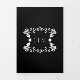 Convite de Casamento Quadro Ornamental Moderno Pre