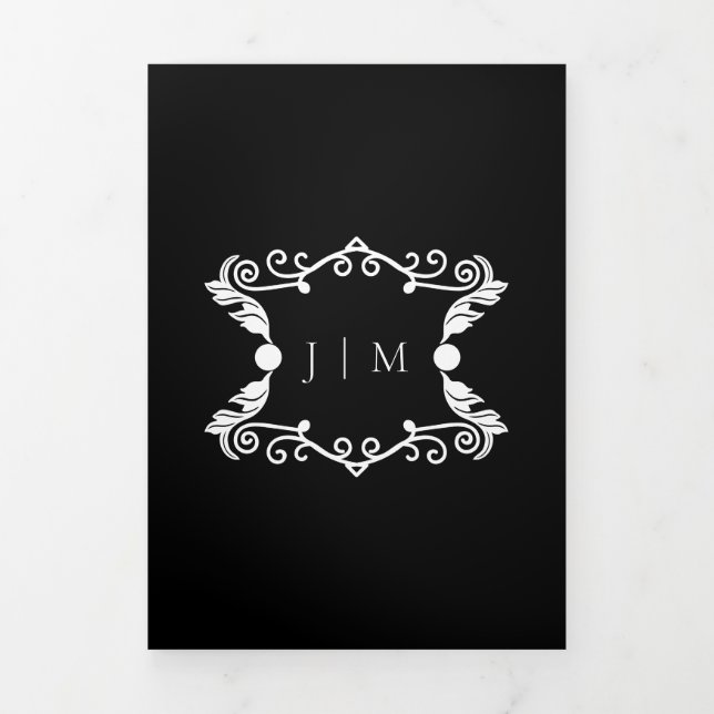 Convite de Casamento Quadro Ornamental Moderno Pre (Cobrir)