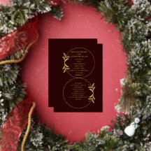 Convite de casamento Real Deep Burgundy