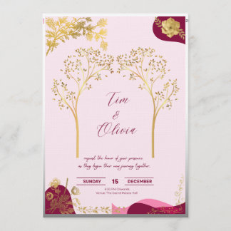 Convite de casamento real elegante