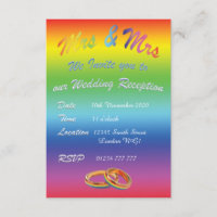 CONVITE DE CASAMENTO RECEPÇÃO ARCO-ÍRIS LÉSBIQUE L