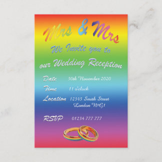 CONVITE DE CASAMENTO RECEPÇÃO ARCO-ÍRIS LÉSBIQUE L