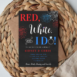 Convite de Casamento Red White & I Do 4 de Julho