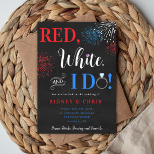 Convite de Casamento Red White & I Do 4 de Julho