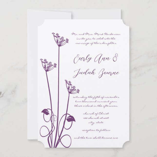 Convite de Casamento Redemoinho Flor Silvestre Ame (Frente)