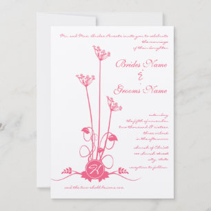 Convite de Casamento Redemoinho Flor Silvestre Ros