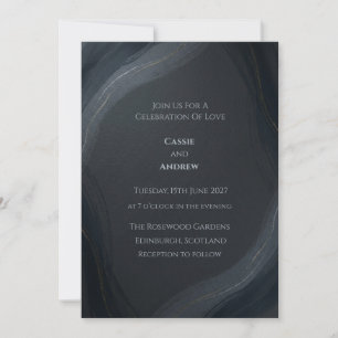 Convite de Casamento Redemoinho Mármore Dourado Ca