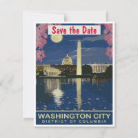 Convite de casamento refletindo Washington DC