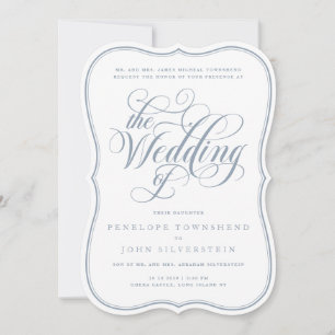 Convite de Casamento Regency com Letra Elegante