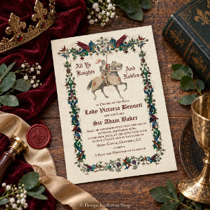Convite de Casamento Renascentista Medieval