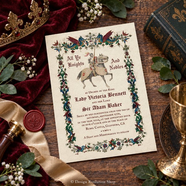 Convite de Casamento Renascentista Medieval (Criador carregado)