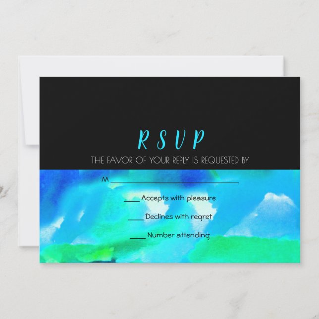 Convite de Casamento Resposta RSVP Aquarela (Frente)