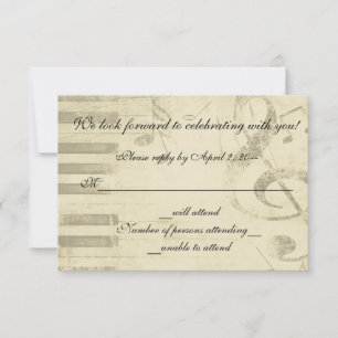 Convite de Casamento Resposta RSVP Design Musical