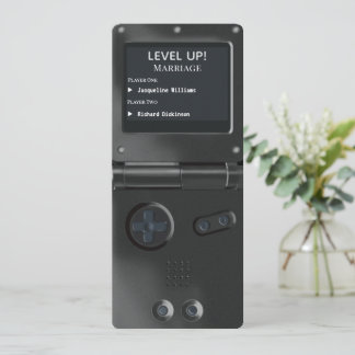 Convite de Casamento Retro Black II Console de Jog