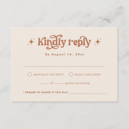 Convite de Casamento Retro, Boho Terracota