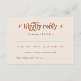 Convite de Casamento Retro, Boho Terracota