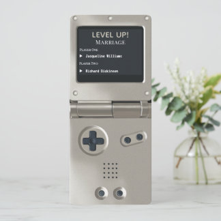 Convite de Casamento Retro Silver II Console de Jo