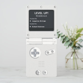 Convite de Casamento Retro White II Console de Jog