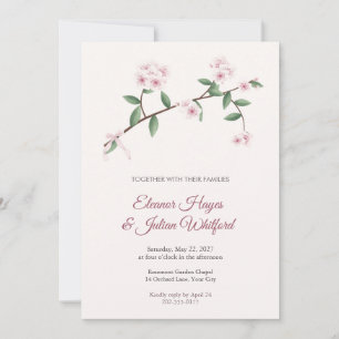 Convite de Casamento Rhaphiolepis Blush Blossom