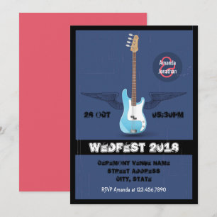 Convite de casamento Rock and Roll personalizado