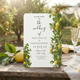 Convite de Casamento Romance do Pomar de Limão