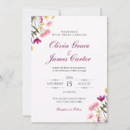 Convite de Casamento Romance Flor Silvestre | Flor