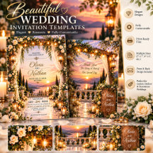Convite de Casamento Romântico ao Pôr do Sol | Ele