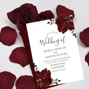 Convite de casamento romântico elegante da rosa