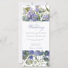 Convite de Casamento Romântico Eucalipto e Lavanda