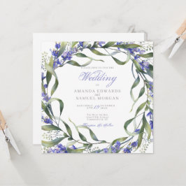 Convite de Casamento Romântico Eucalipto & Lavanda
