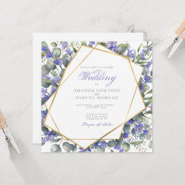 Convite de Casamento Romântico Eucalipto & Lavanda