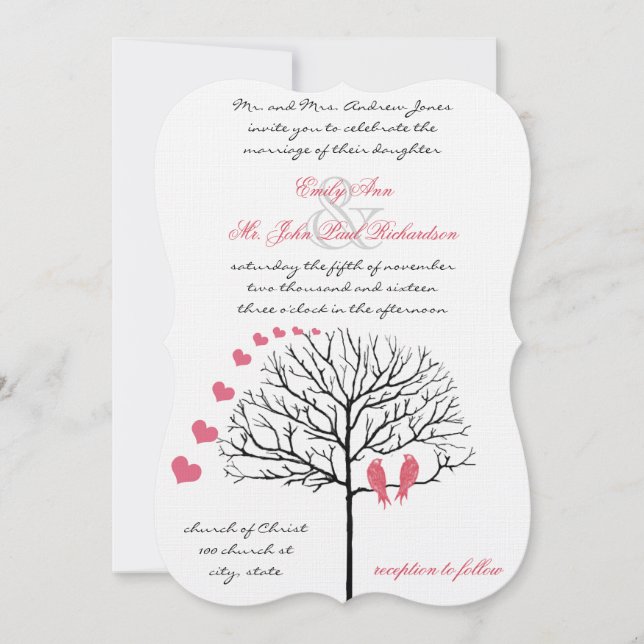 Convite de Casamento Romântico Rosa Honeysuckle Bi (Frente)
