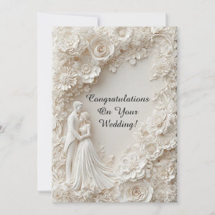 Convite de Casamento Romântico Silhueta Noiva Noiv