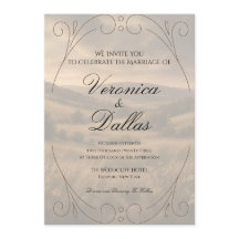 Convite de Casamento Romântico Vintage