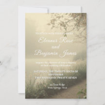 Convite de Casamento Romântico Vintage à Beira do