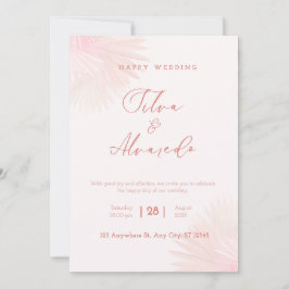🌸 Convite de Casamento Rosa Bege Romântico