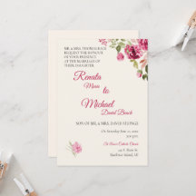 Convite de Casamento Rosa Boysenberry