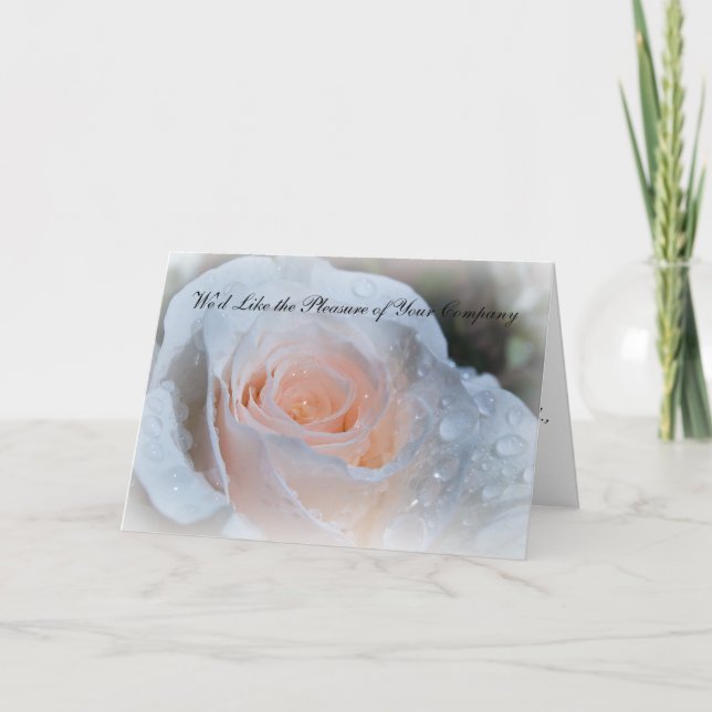 Convite de Casamento Rosa Branca (Frente)