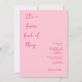 Convite De Casamento Rosa Brilhante Whimsical
