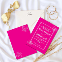 Convite de Casamento Rosa | Cartão Rustic Wedding