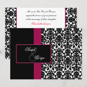 convite de casamento rosa com molécula