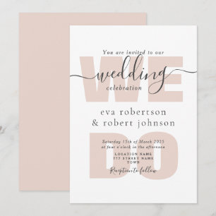 Convite de Casamento Rosa Cor de Blush WE DO