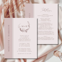 Convite de casamento Rosa de de Orçamento Monogram