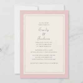 Convite de Casamento Rosa Elegante Moderno