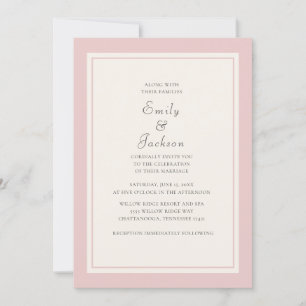 Convite de Casamento Rosa Elegante Moderno