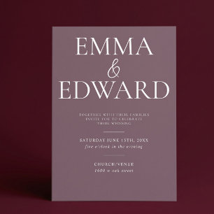 Convite de Casamento Rosa Elegante Moderno Minimal