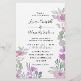 Convite de casamento Rosa Eucalyptus Com Aquarela