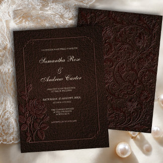 Convite de Casamento Rosa Expresso Escuro