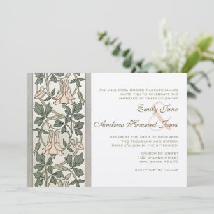 Convite de Casamento Rosa HoneySuckle Art Nouveau