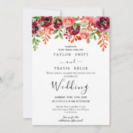 Convite de Casamento Rosa Moderno